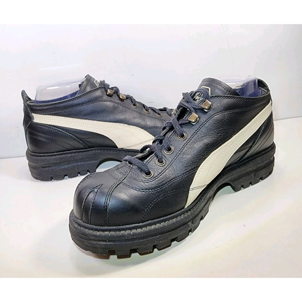 VTG Puma X Rudolf Dassler Schuhfabrik Shoes Mens 9 Black Leather Laced Oxford